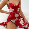 Gothic Pattern Floral Backless Night Dress - Image 3