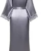 Alternative Silk Satin Long Robe - Image 6