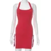 Gothic Halter Metal Circle Mini Dress - Image 11
