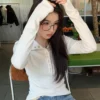Button Up Long Sleeve Slim Autumn Top - Image 5