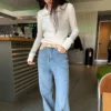 Button Up Long Sleeve Slim Autumn Top - Image 6