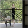 French Vintage Elegant Wave Stripe Dress - Image 6