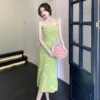 French Vintage Elegant Wave Stripe Dress - Image 3