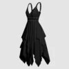 Gothic Solid Vintage Layered Dress