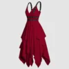 Gothic Solid Vintage Layered Dress - Image 5