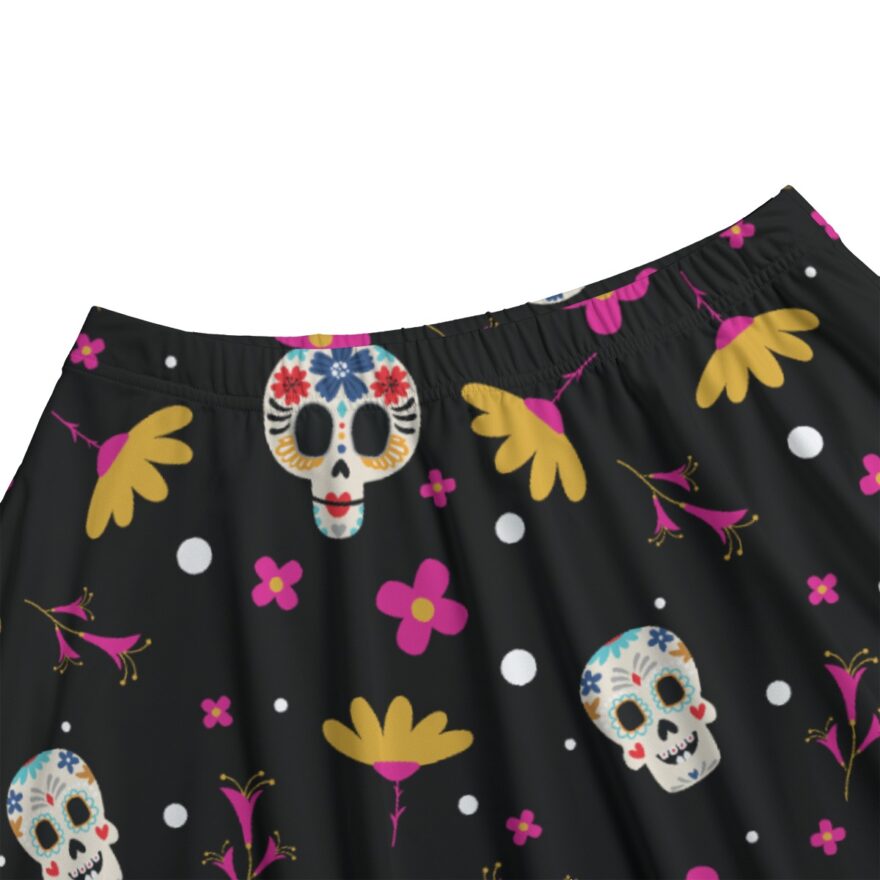 Gothic Skull Flower Bazyrey Skirts With Pocket - Image 3