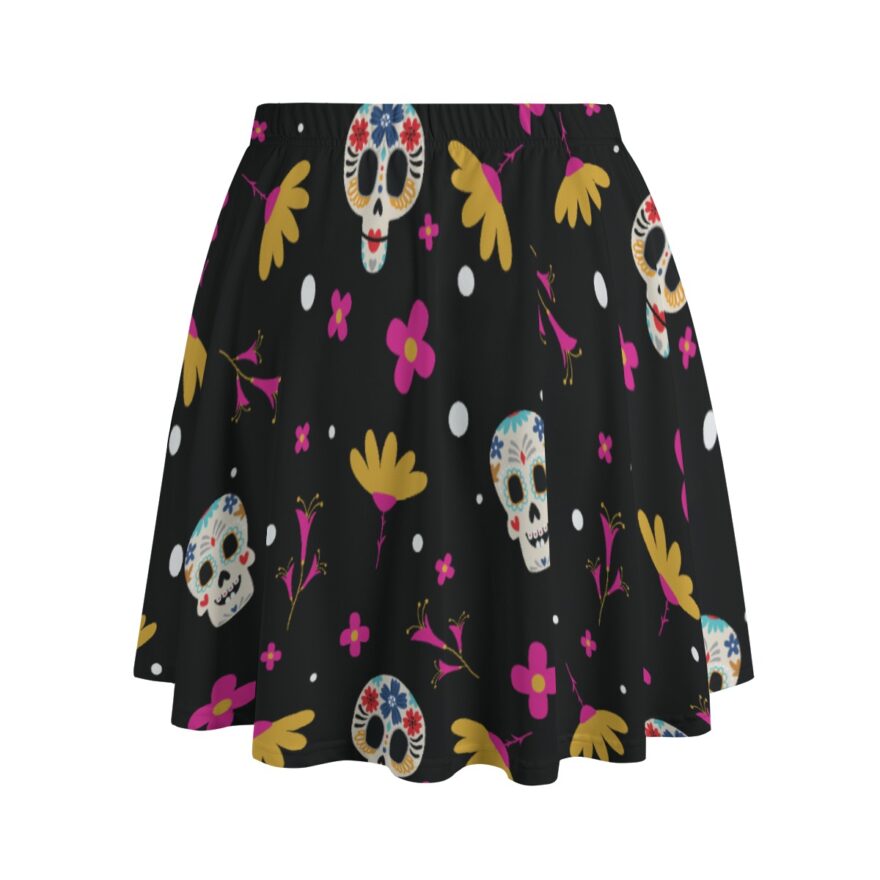 Gothic Skull Flower Bazyrey Skirts With Pocket - Image 2