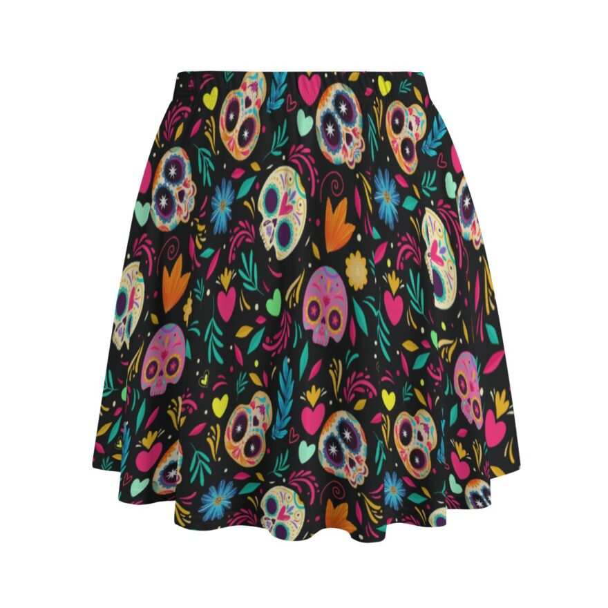 Gothic Colour Skulls Bazyrey Skirt With Pockets - Image 2