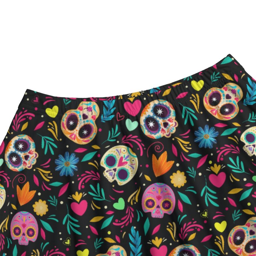 Gothic Colour Skulls Bazyrey Skirt With Pockets - Image 3