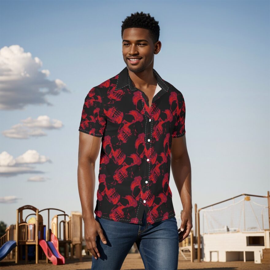 Red Skull Casual Shirt - Image 2