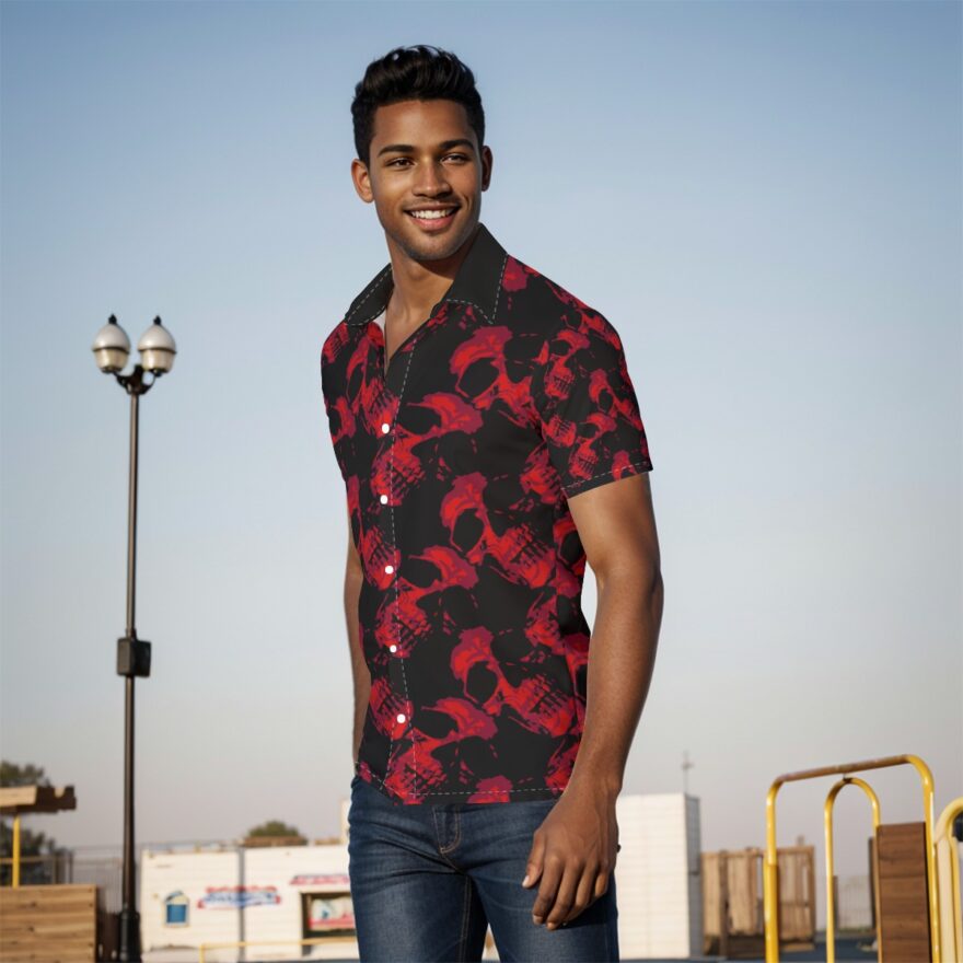 Red Skull Casual Shirt - Image 3