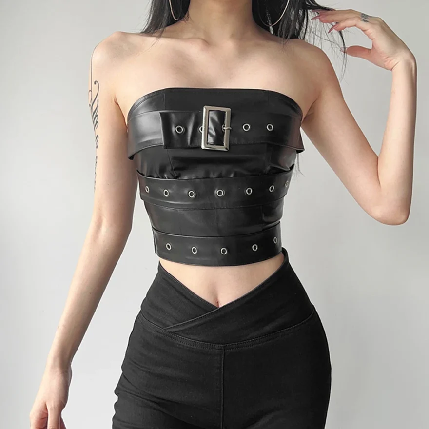 Gotihic Night Out Party Wear Belt Top - Image 4